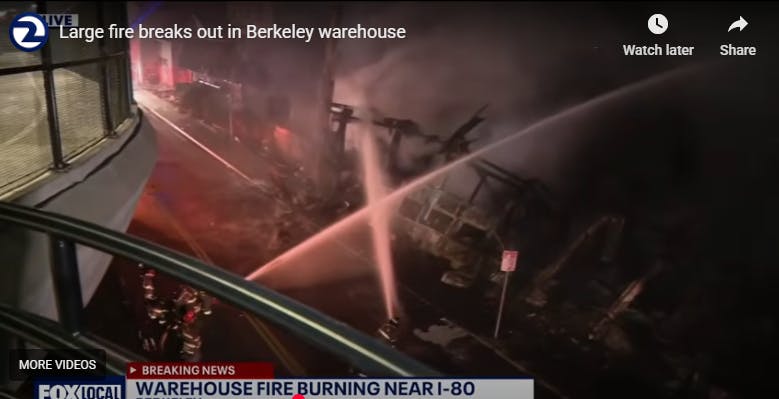 Berkeley Warehouse Fire Battled