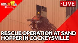 LIVE: SKY 11 over rescue mission for worker trapped in elevated sand hopper | wbaltv LIVE: SKY 11 over rescue mission for worker trapped in elevated sand hopper | wbaltv