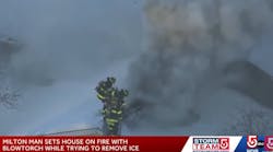 Milton House Fire Lit by Torch Milton House Fire Lit by Torch