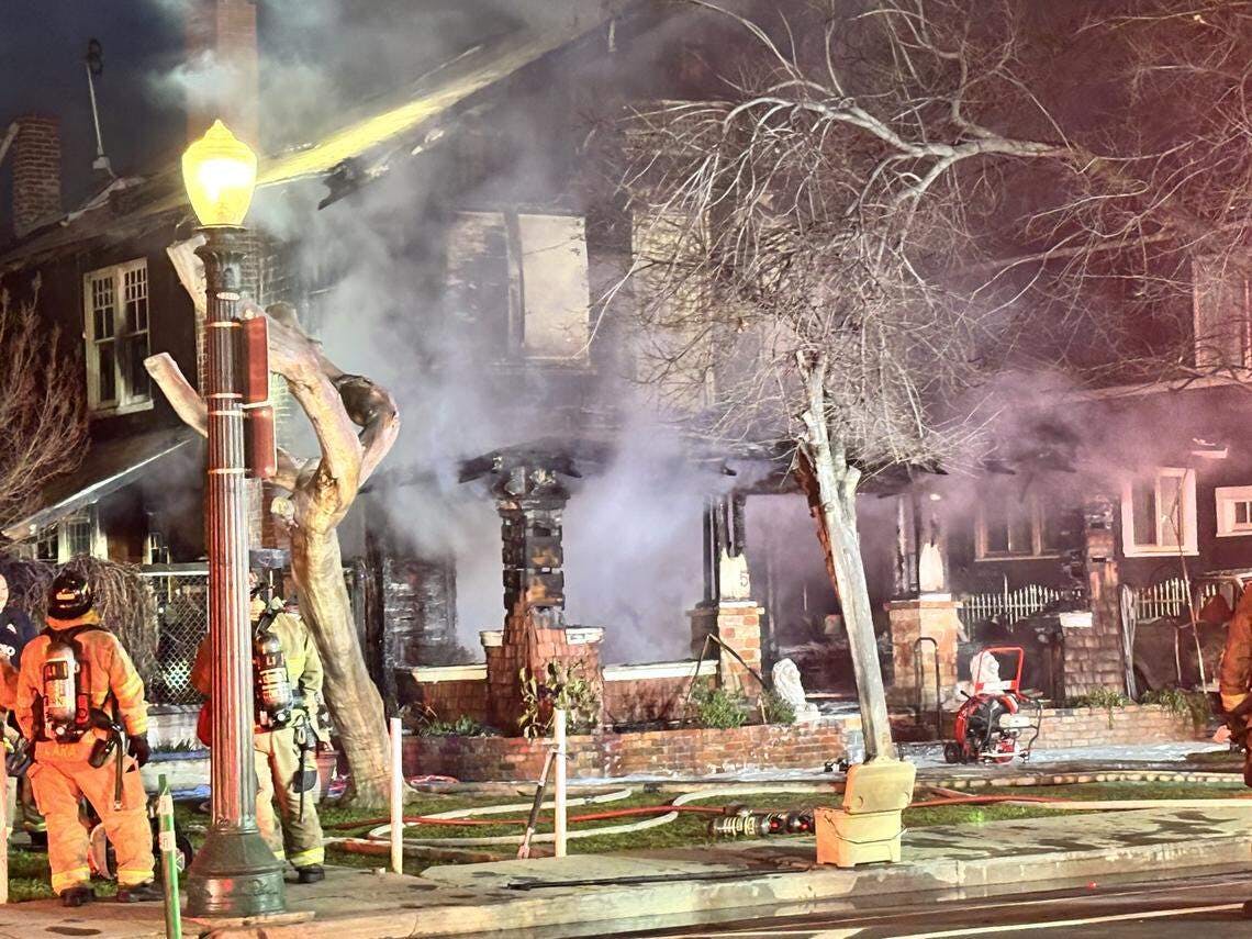 A woman was rescued from this house fire on Jan. 25.