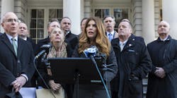 New York City Council Speaker Julie Menin (at microphone) and Council member Gale Brewer appear at a press conference demanding transparency on post-9/11 air quality knowledge. New York City Council Speaker Julie Menin (at microphone) and Council member Gale Brewer appear at a press conference demanding transparency on post-9/11 air quality knowledge.