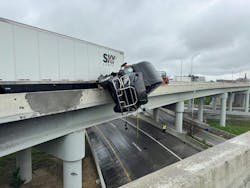 Louisville Firefighters Rescue Driver from Spaghetti Junction Bridge Louisville Firefighters Rescue Driver from Spaghetti Junction Bridge