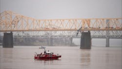 Louisville Firefighters Rescue Driver from Clark Memorial Bridge Louisville Firefighters Rescue Driver from Clark Memorial Bridge