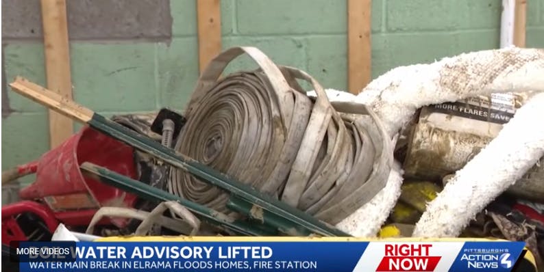 Elrama Volunteer Fire Department Flooded