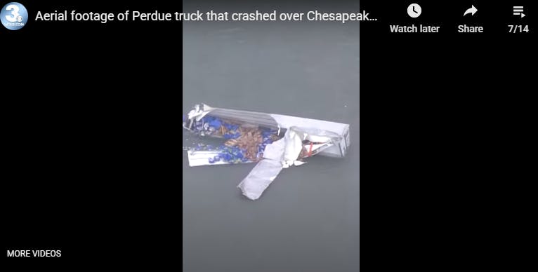 Driver Dead After Rig Goes off Chesapeake Bay Bridge-Tunnel in Virginia