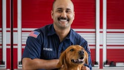 Michael Romero is a firefighter/paramedic who serves with the Orange City Fire Department in Orange, CA, and helped to develop the department’s Peer Support Dog Team. Michael Romero is a firefighter/paramedic who serves with the Orange City Fire Department in Orange, CA, and helped to develop the department’s Peer Support Dog Team.