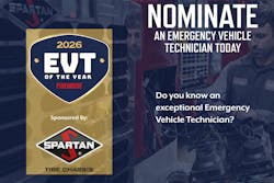 Firehouse and Spartan Fire Chassis are seeking nominations for the 2026 Emergency Vehicle Technician of the Year Award. Firehouse and Spartan Fire Chassis are seeking nominations for the 2026 Emergency Vehicle Technician of the Year Award.