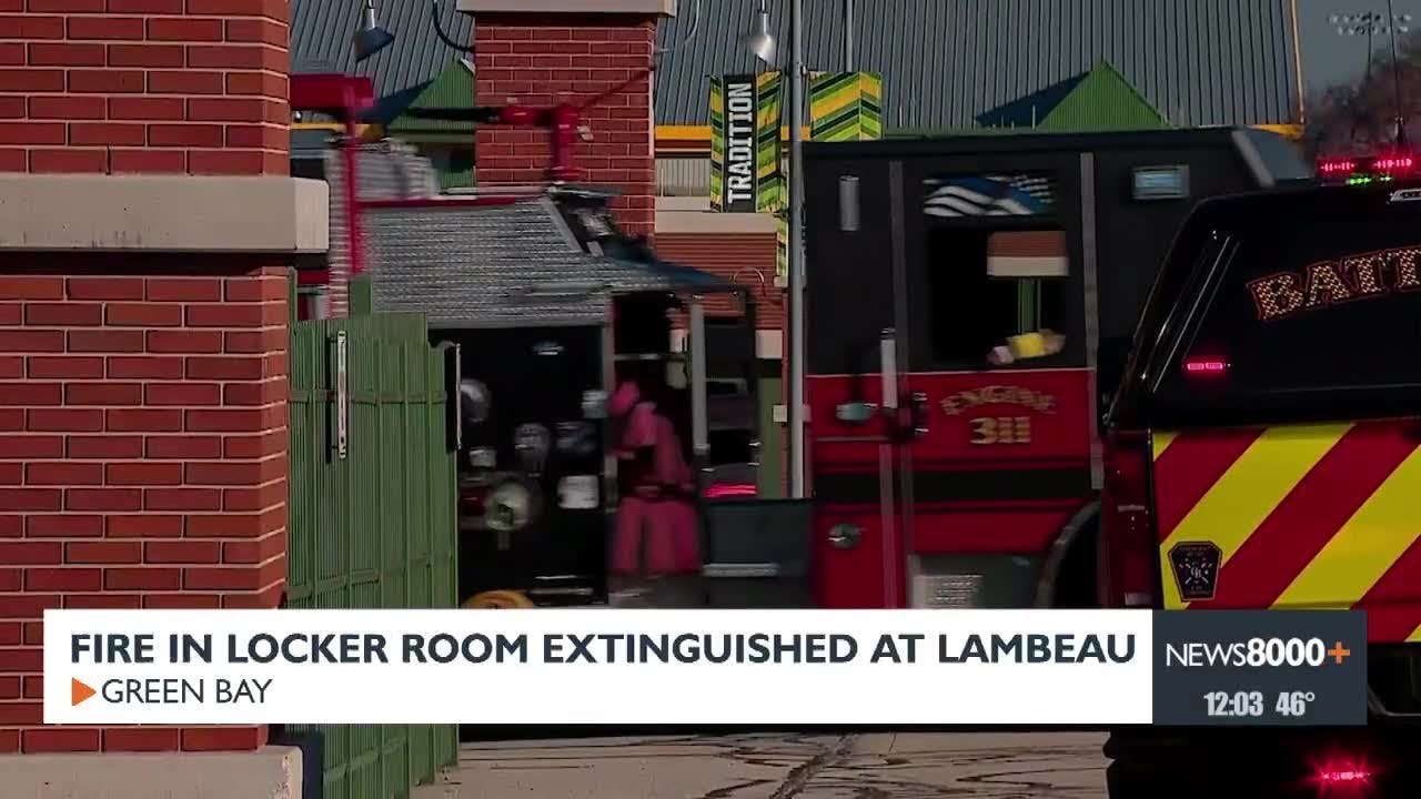Sprinkler Douses Flames in Locker Room at Lambeau