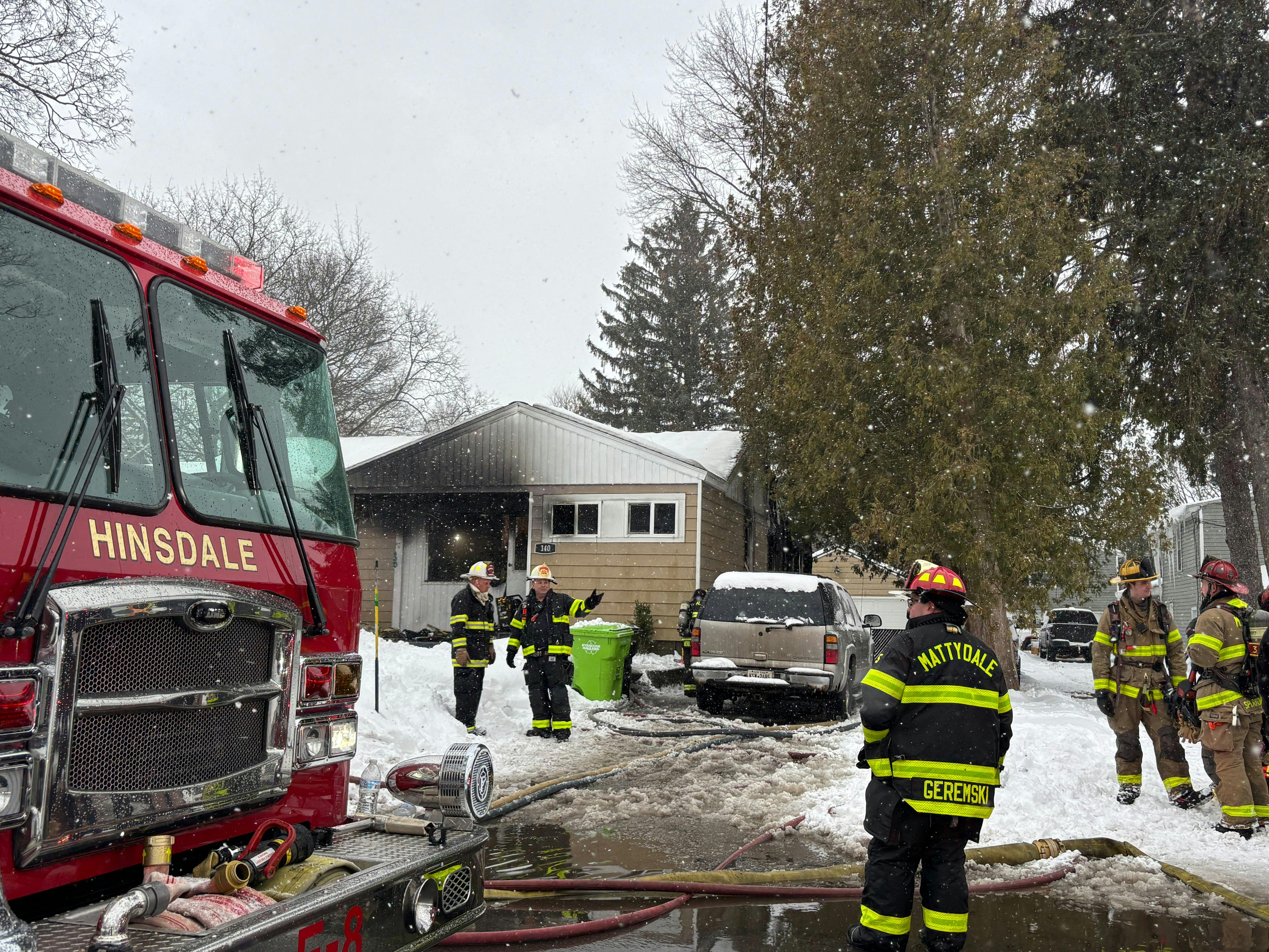 Volunteer firefighters operate at a recent house fire in Salina.