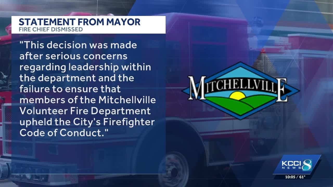 Mitchellville mayor says fire chief dismissed over leadership, conduct concerns