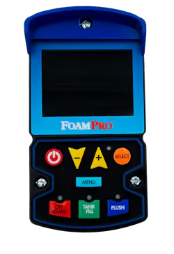 Left: One of the three levels of controller for Fire Research Corporation’s new FoamPro 2000 Series direct-injection foam system. The controllers vary based on options that are selected. Right: Pump that has foam fill integral to the system. Left: One of the three levels of controller for Fire Research Corporation’s new FoamPro 2000 Series direct-injection foam system. The controllers vary based on options that are selected. Right: Pump that has foam fill integral to the system.