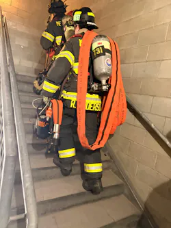 In vertical environments, redundant air options can preserve tempo and increase safety margins. Lifeline Firehose’s namesake product incorporates an integral airline that’s intended to allow responders to connect to a continuous breathable air supply while they operate in hazardous environments. In vertical environments, redundant air options can preserve tempo and increase safety margins. Lifeline Firehose’s namesake product incorporates an integral airline that’s intended to allow responders to connect to a continuous breathable air supply while they operate in hazardous environments.