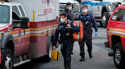 FDNY EMTs were outside Elmhurst Hospital in Queens recently.