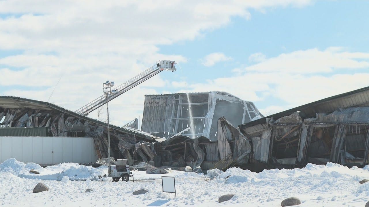 Green Bay, WI, Firefighters Continue to Battle Industrial Fire after Three Days