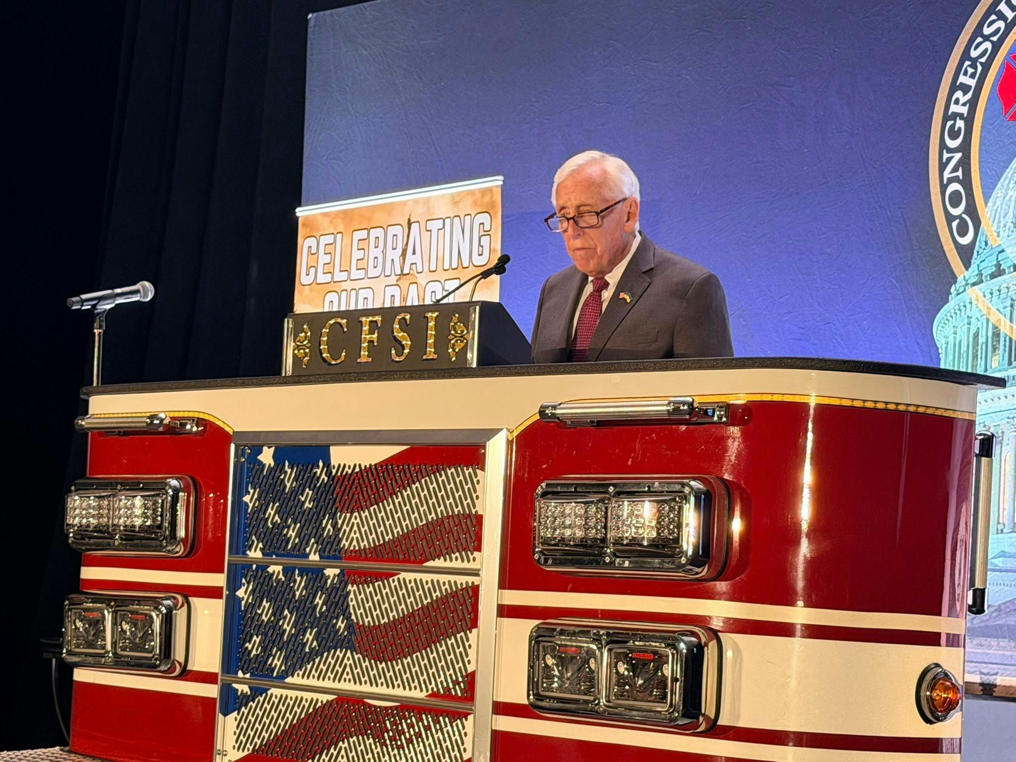 Congressman Steny Hoyer addresses the crowd at the CFSI dinner Thursday night.