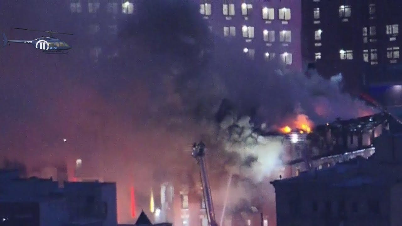 Crews battle four-alarm fire in the Bronx