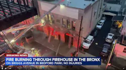 Fire burns through Bronx firehouse