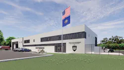 The original concept for the Exeter, NH, Public Safety Complex included high-pitched roofs. However, the concept was prepared before a mandate that the building must be all-electric and Net Zero was issued. The funding that was approved didn’t account for the sustainability measures. Among the changes that were made to the building to meet the mandate and remain on budget was the design/construction of a flat roof. The original concept for the Exeter, NH, Public Safety Complex included high-pitched roofs. However, the concept was prepared before a mandate that the building must be all-electric and Net Zero was issued. The funding that was approved didn’t account for the sustainability measures. Among the changes that were made to the building to meet the mandate and remain on budget was the design/construction of a flat roof.