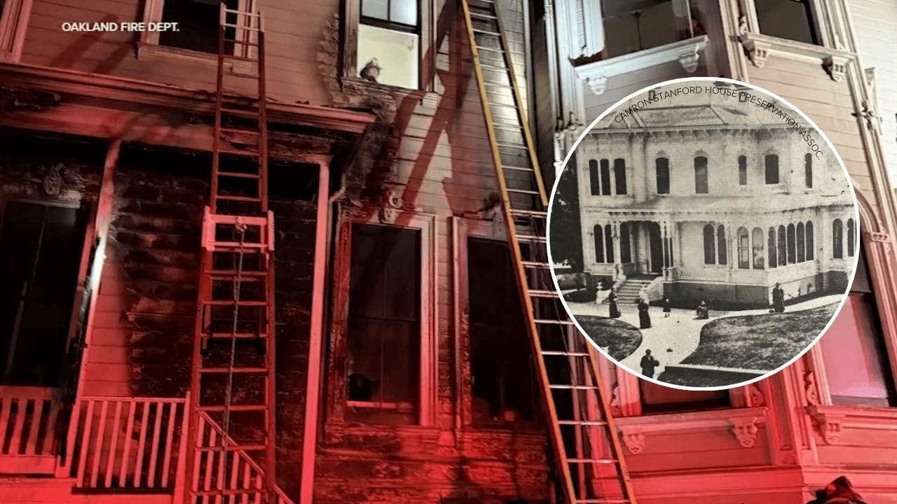 Historic Camron-Stanford House in Oakland, CA, Damaged