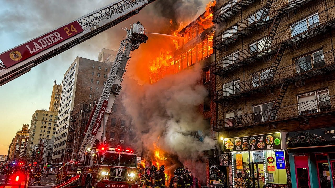 FDNY Crews Battle Five-Alarm Fire in Lumberyard