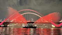 The Frederick Douglass Memorial Bridge in Washington D.C. was another participant in the Light the Night tribute in past years. The Frederick Douglass Memorial Bridge in Washington D.C. was another participant in the Light the Night tribute in past years.