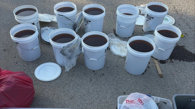 Fort Worth fire and police responded to a crash and found 480 pounds of liquid methamphetamine in 10 buckets inside a vehicle. Two people died and one firefighter was hospitalized.