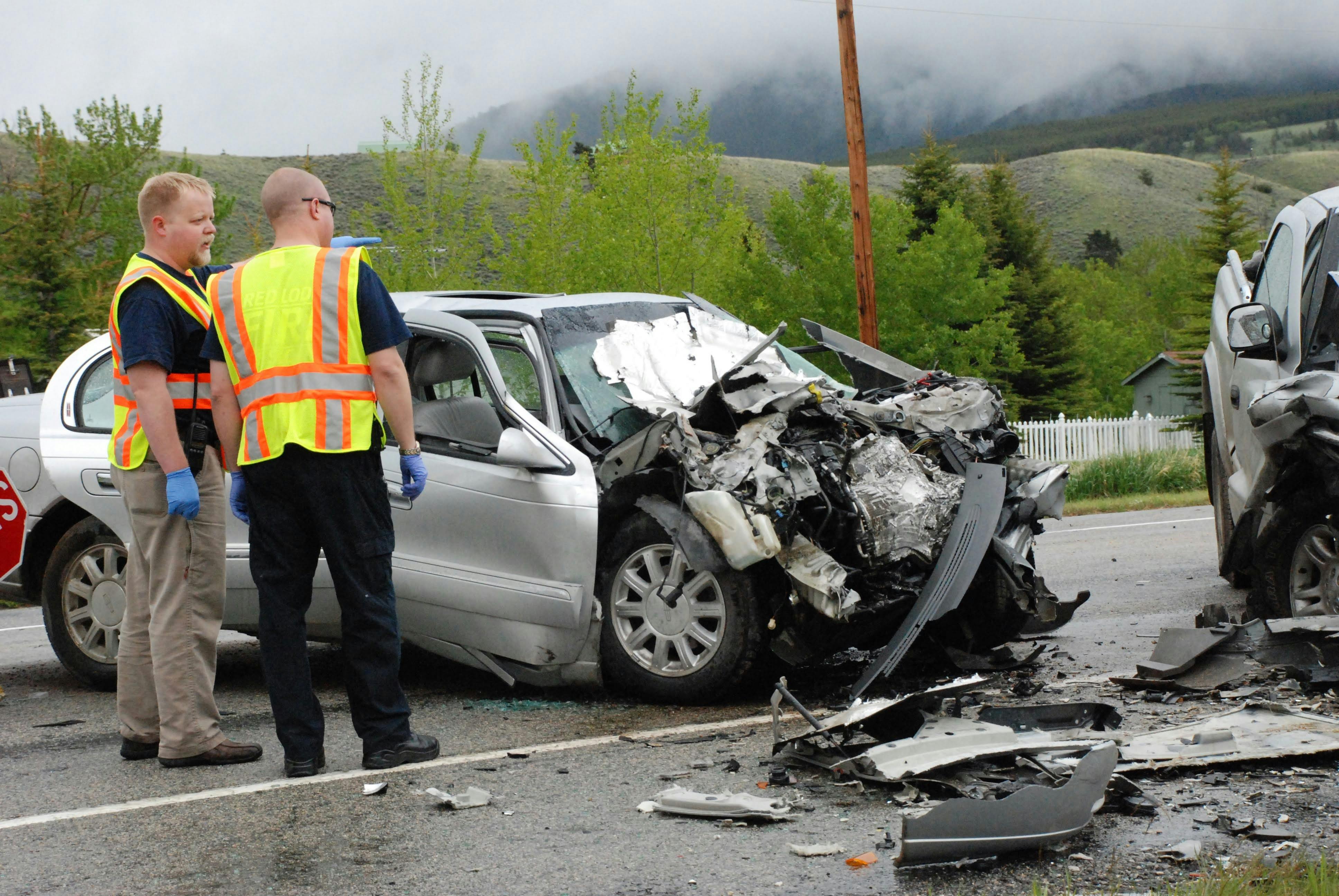 public safety officials on scene of a multivehicle accident