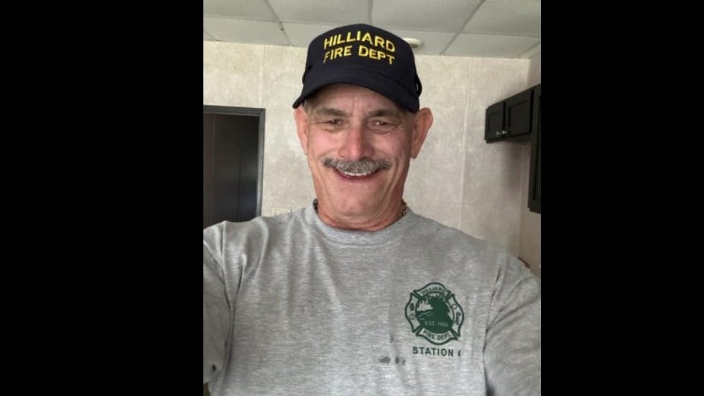 Hilliard firefighter James 'Kevin' Crews, 59, died at the hospital after responding to a brush fire Thursday.