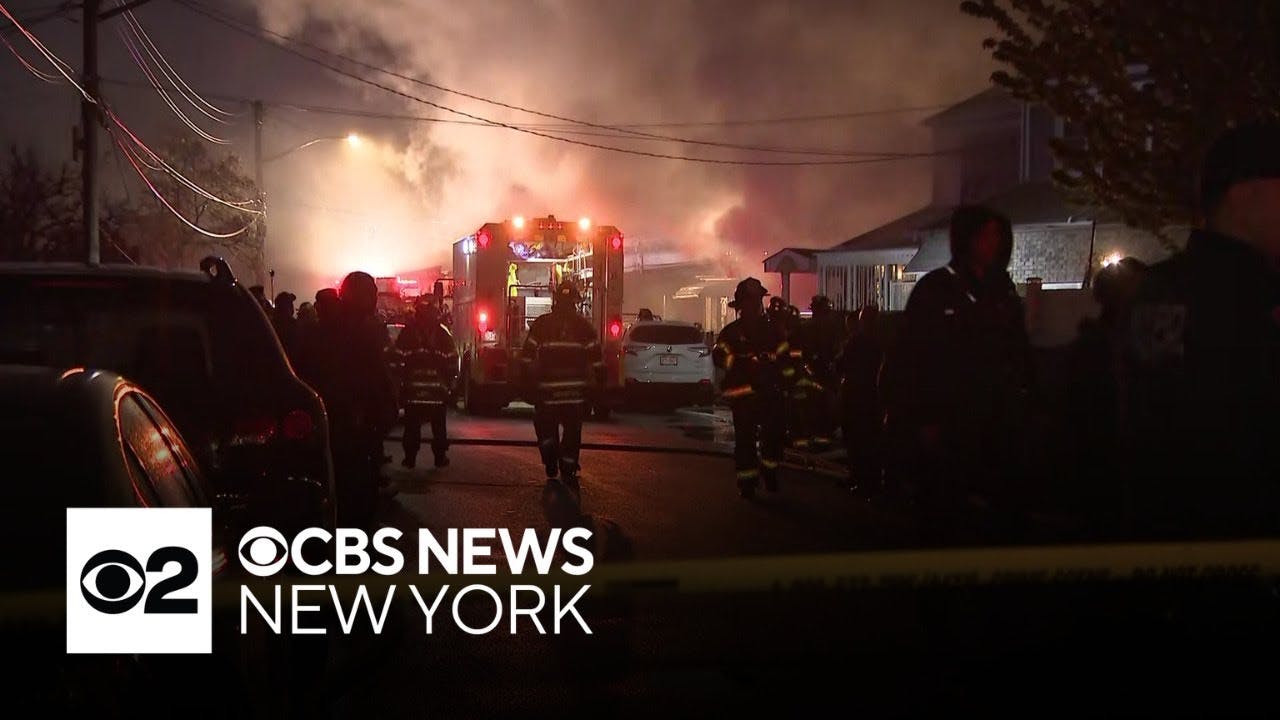 FDNY battling 5-alarm fire in Queens triggered by explosion