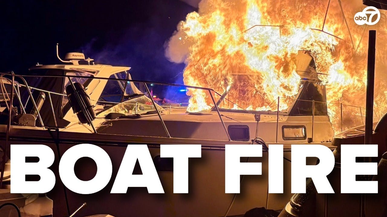 BOAT FULLY ENGULFED IN FLAMES AT SOUTHWEST DC MARINA