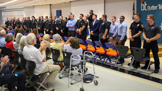 graduating class of paramedics and EMTs