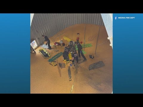 Male rescued after found 'buried up to his chest in corn' inside Medina Township grain bin