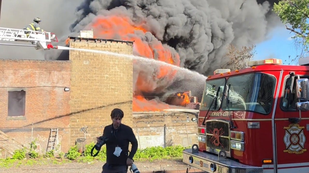 9-Alarm Fire Tears Through Multiple Warehouses in Belleville, NJ