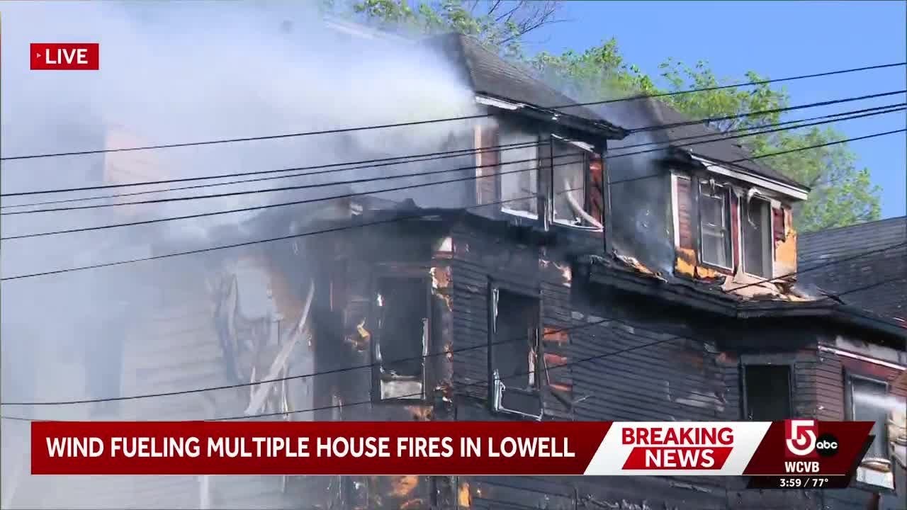 Wind fuels multiple house fires in Lowell