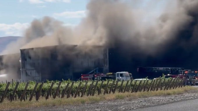 4.5 Million Gallons of Wine Burns in Grant County, WA, Production Facility Fire