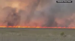 Massive fire burning in Florida Everglades