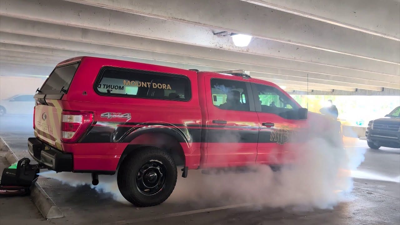 Mount Dora, FL, Firefighters Train for Vehicle Fires in Parking Garages