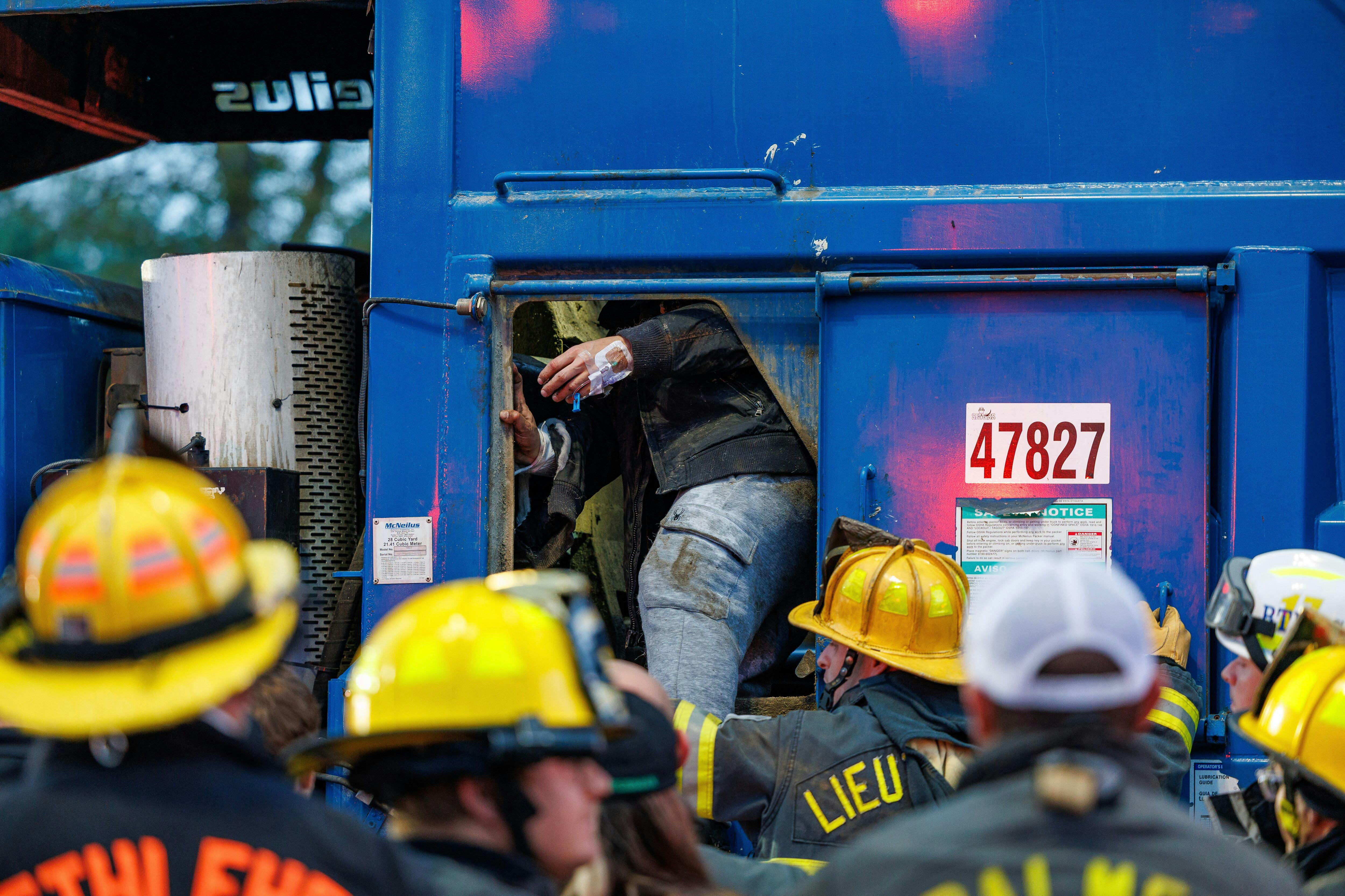 Very Close Call for Dogs, Man in Trash Compactor in Palmer Township, PA