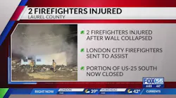 Wall Collapse Injures Two Firefighters in Laurel County, KY