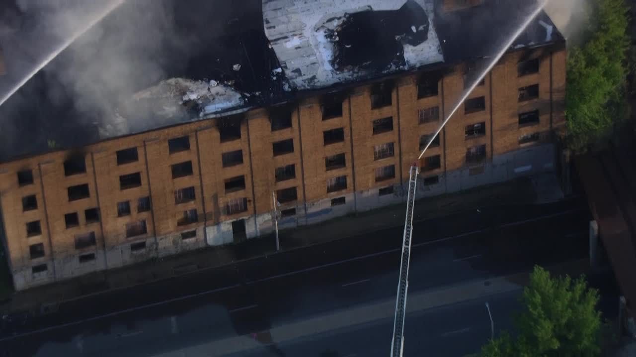 Newschopper 12 over a massive 5-alarm fire in Milwaukee