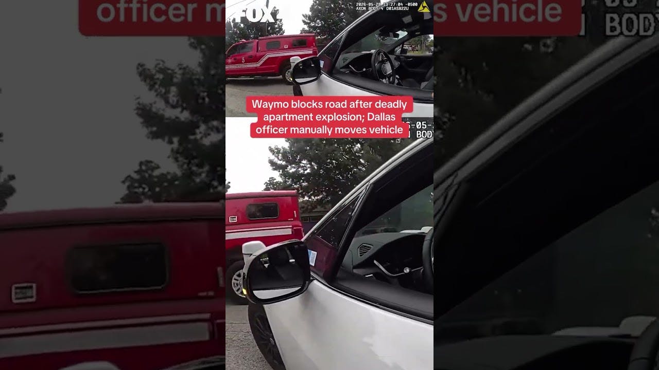 Waymo car blocks road as crews respond to explosion