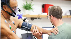 firefighter undergoing screening relating to cardiovascular disease