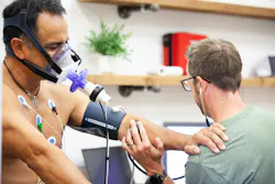firefighter undergoing screening relating to cardiovascular disease