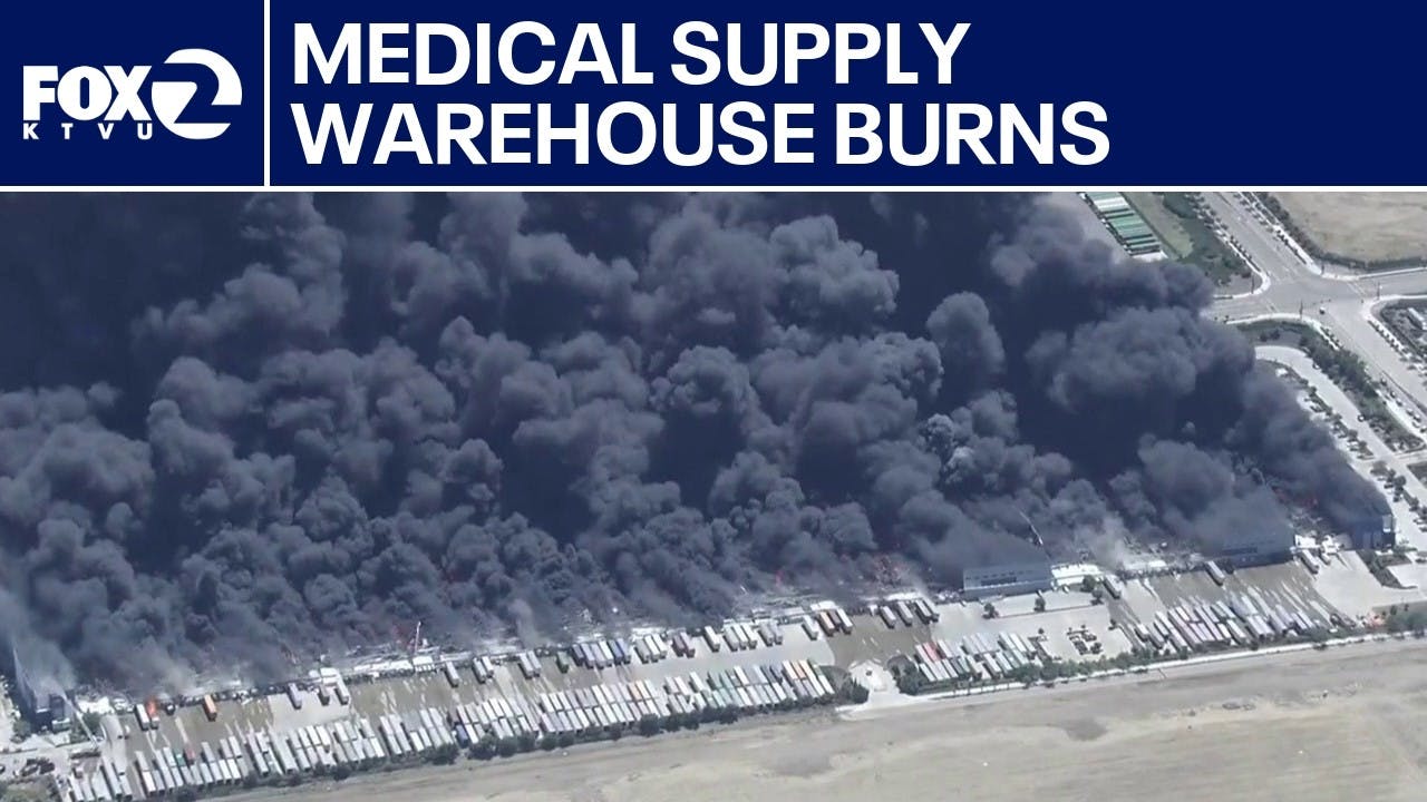 Tracy warehouse fire: 5-alarm fire at medical supply warehouse | KTVU