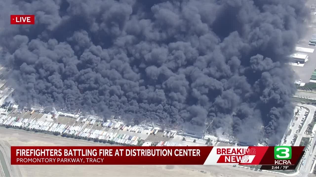 Massive fire hits Medline Industries facility in Tracy; surrounding warehouses evacuated
