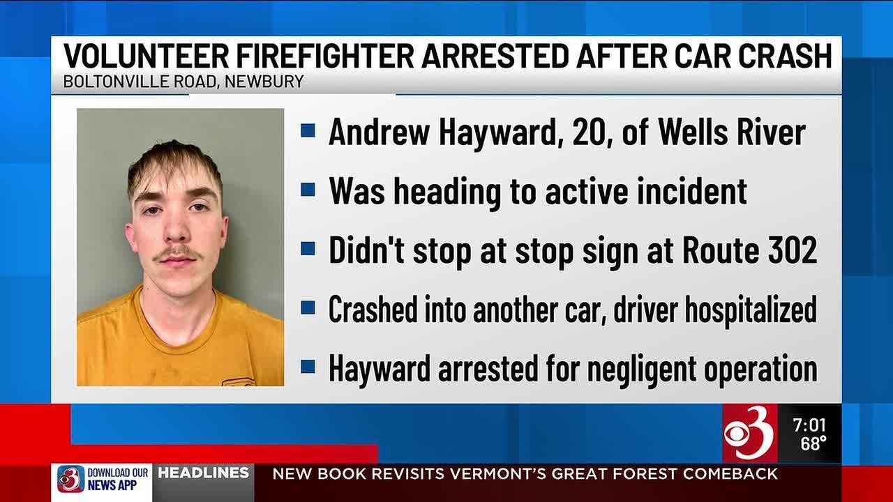 Wells River, VT, Firefighter Arrested after Crashing En Route to Call