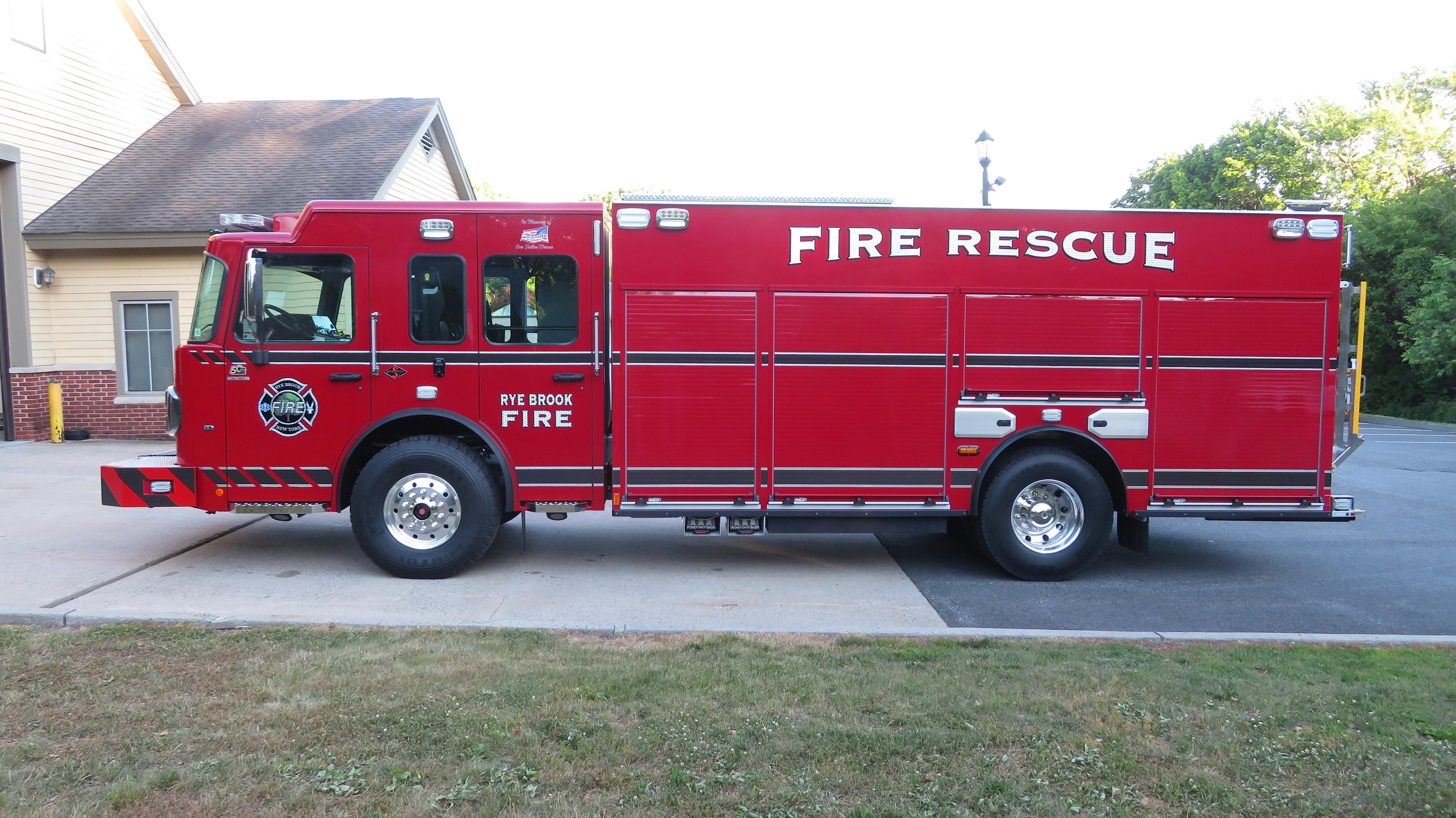 fire department rescue-pumper that has a polypropylene body instead of metal