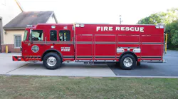 fire department rescue-pumper that has a polypropylene body instead of metal