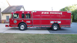 fire department rescue-pumper that has a polypropylene body instead of metal