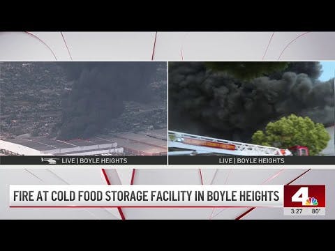 Solar Panels, Ammonia Challenge Los Angeles Firefighters at Cold Storage Warehouse Fire